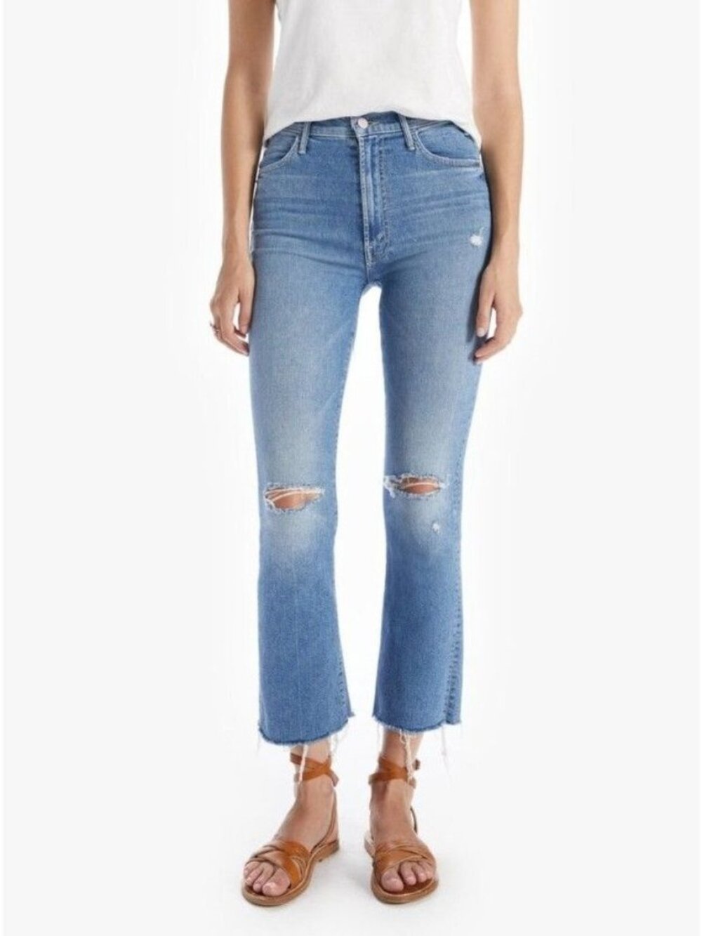 Mother The Hustler Ankle Fray Jeans in Understudy Size 26